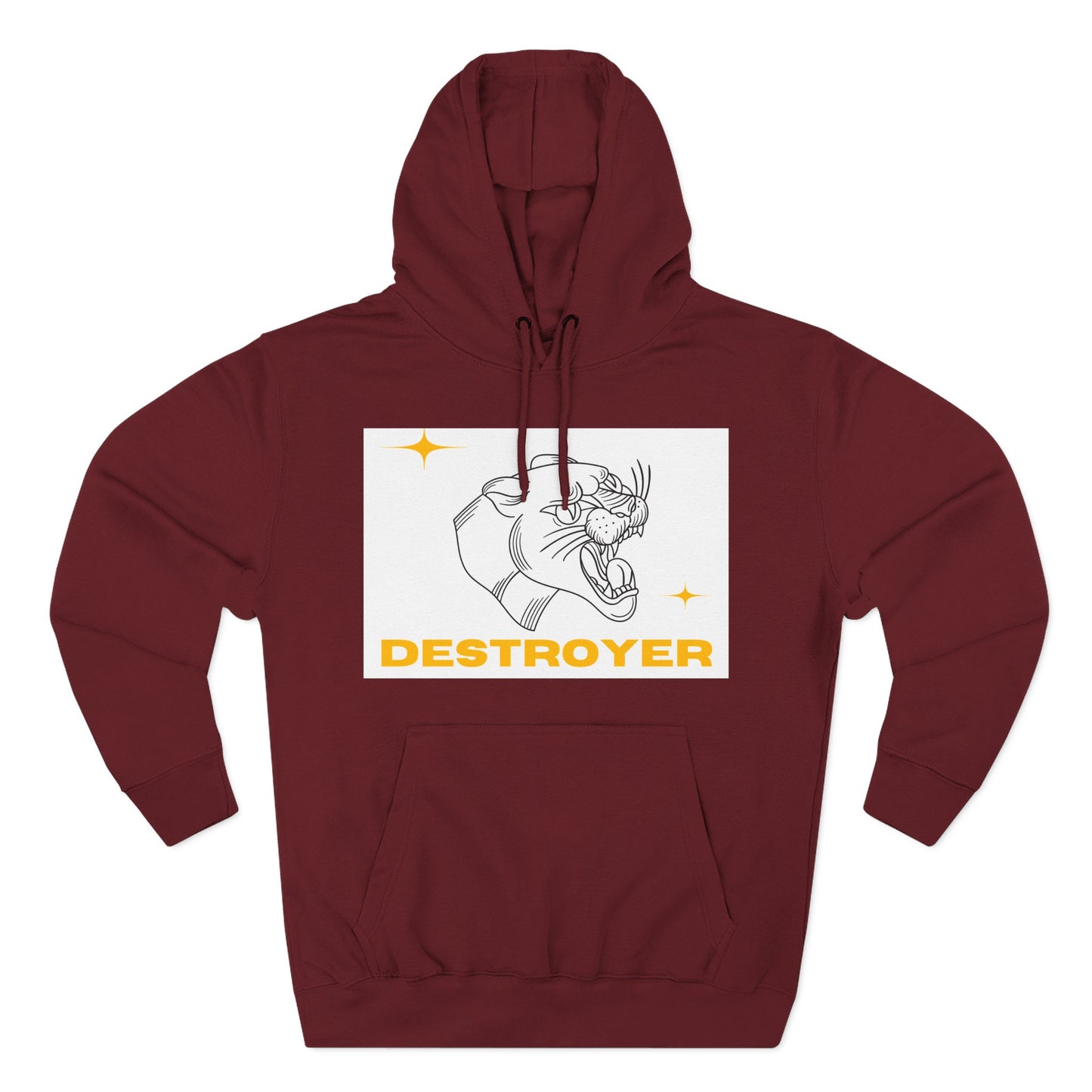 Three-Panel Fleece Hoodie with DESTROYER Design, Cozy Streetwear for Every Occasion, Perfect Gift for Friends, Fun Graphic Hoodie, [...]