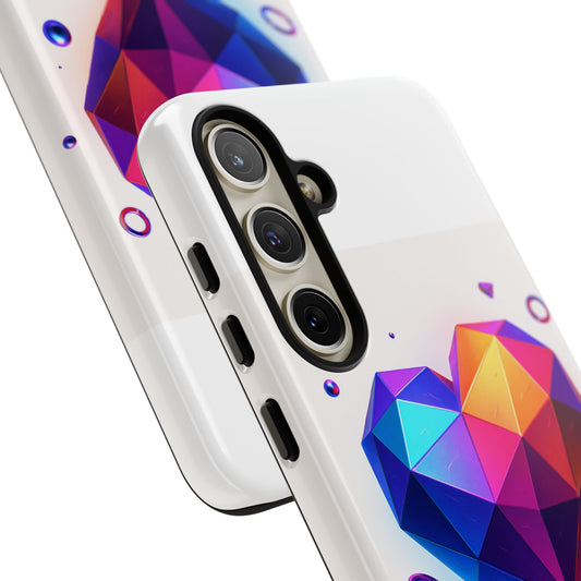 Vibrant Heart Phone Case, Tough Cases, Colorful Phone Cover, Unique Protector, Gift for Her, Cute Accessory