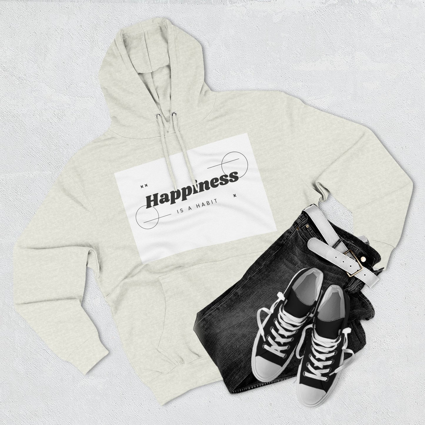 Happiness Is A Habit Hoodie, Cozy Sweatshirt, Motivational Apparel, Ideal Gift for Her, Everyday Comfort Wear