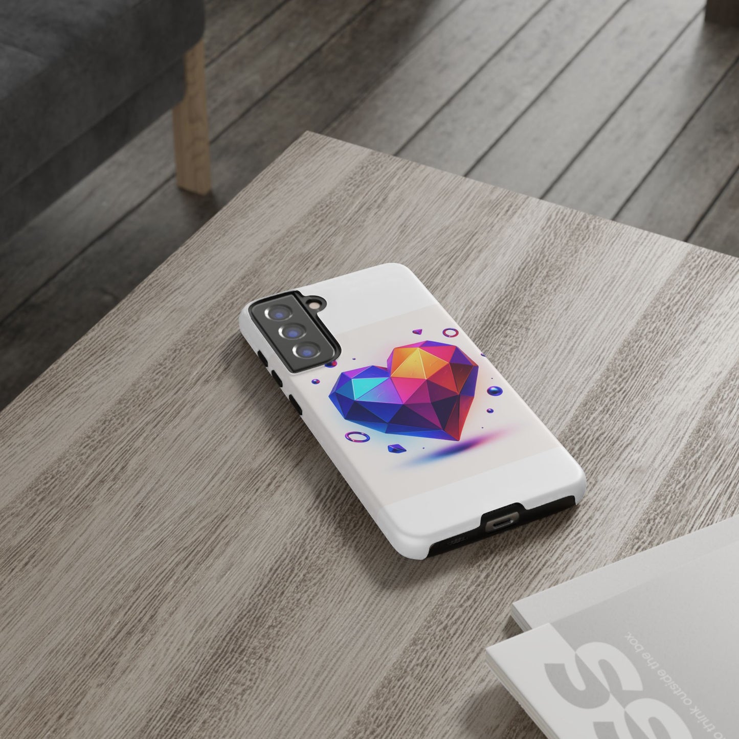 Vibrant Heart Phone Case, Tough Cases, Colorful Phone Cover, Unique Protector, Gift for Her, Cute Accessory