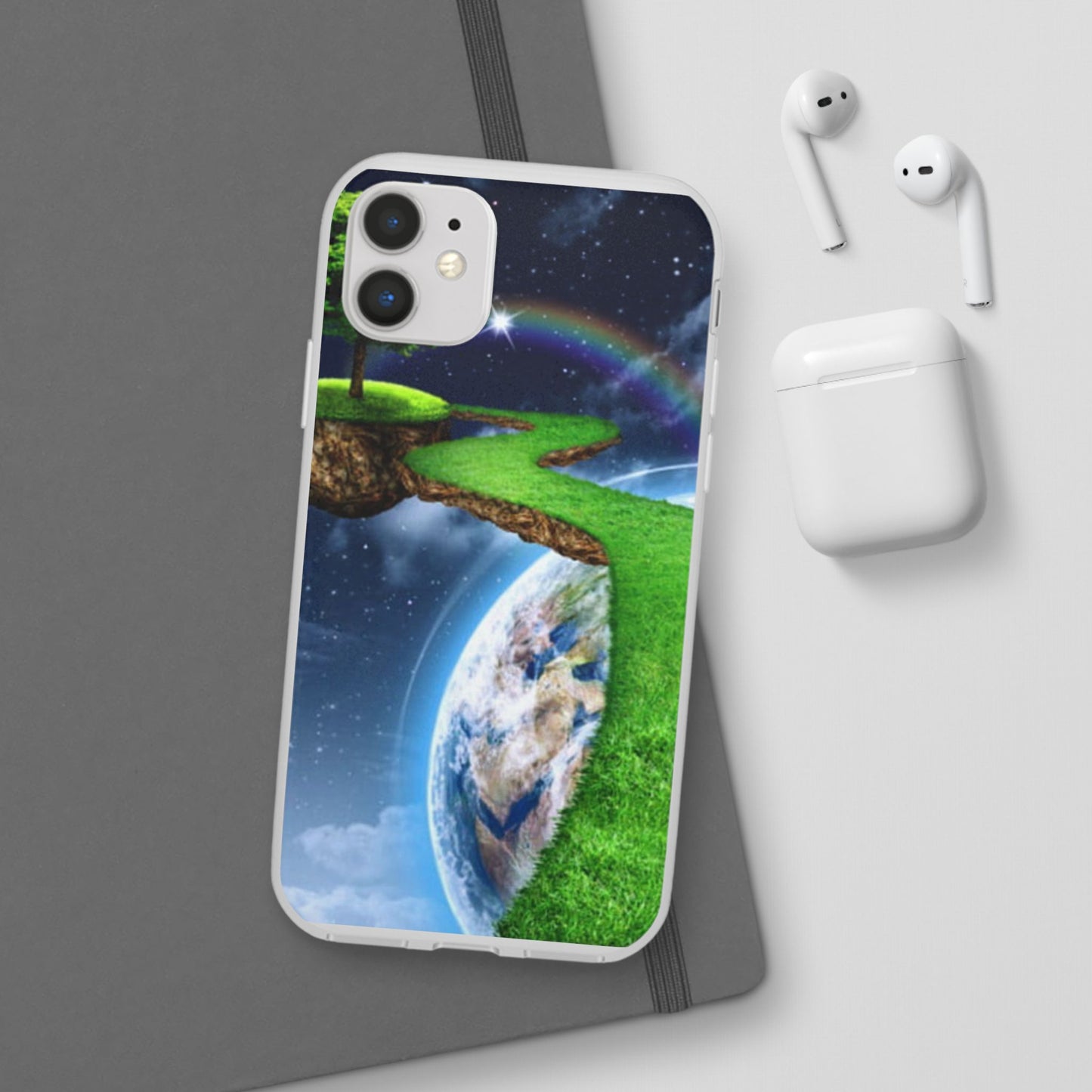 Dreamy Landscape Phone Case, Eco-Friendly Cell Phone Cover, Nature Inspired Gift, Aesthetic Mobile Case, Vibrant Rainbow Design