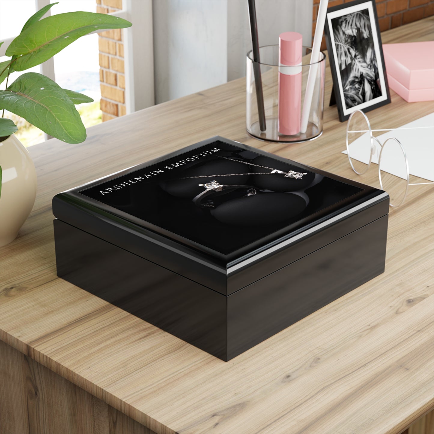 Elegant Black Jewelry Box for Rings, Necklaces, Keepsakes, Gift for Her, Bridal Jewelry Storage, Unique Home Decor
