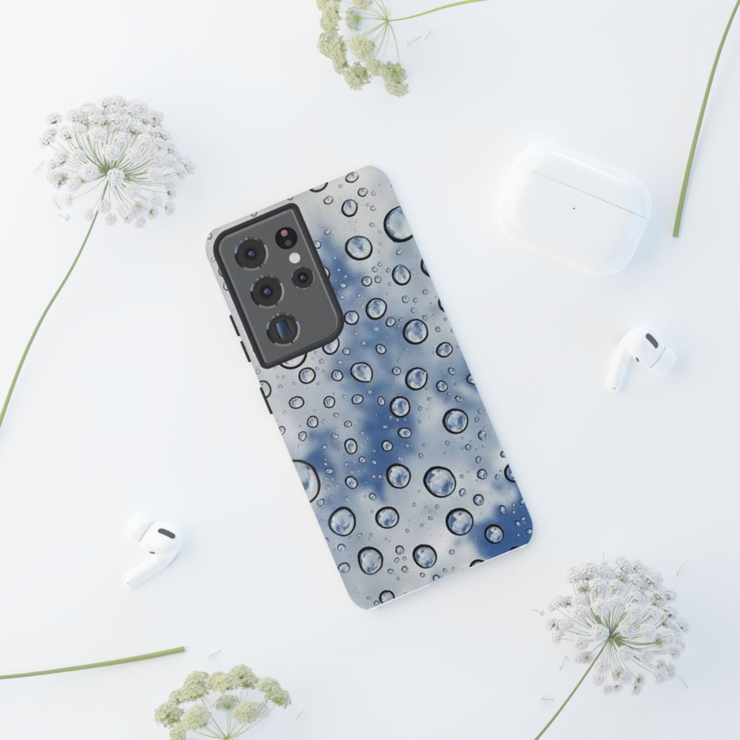 Blue Water Droplet Phone Case, Tough Cases for Protection, Stylish Cellphone Cover, Unique Gifts for Her, Durable and Trendy