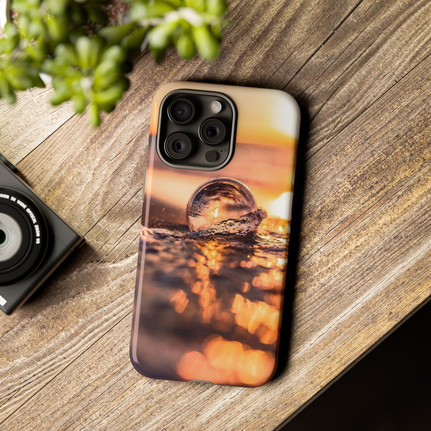 Sunset Bubble Phone Case, Tough Cases, Beach Lover Gift, Summer Vibes, Cell Phone Accessories, Unique Design, Nature Photography