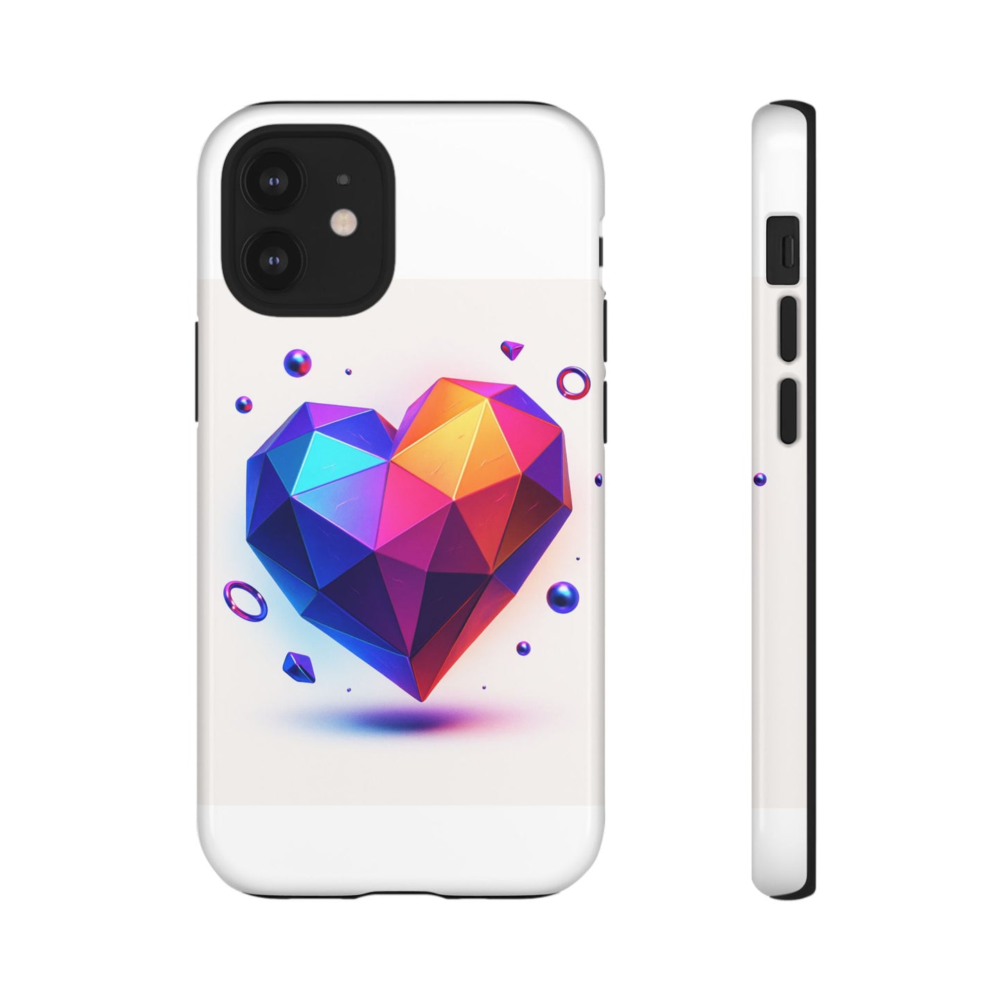 Vibrant Heart Phone Case, Tough Cases, Colorful Phone Cover, Unique Protector, Gift for Her, Cute Accessory