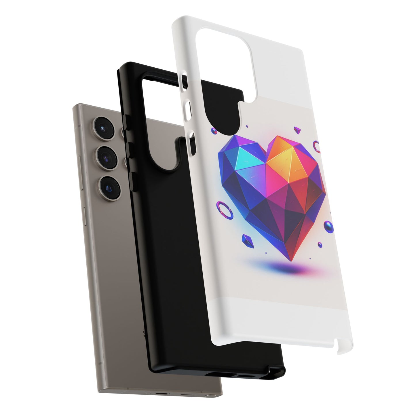 Vibrant Heart Phone Case, Tough Cases, Colorful Phone Cover, Unique Protector, Gift for Her, Cute Accessory