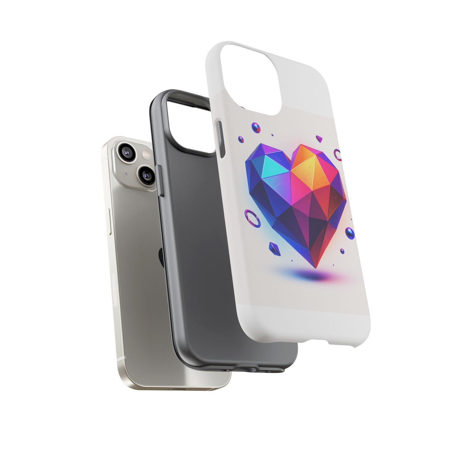 Vibrant Heart Phone Case, Tough Cases, Colorful Phone Cover, Unique Protector, Gift for Her, Cute Accessory