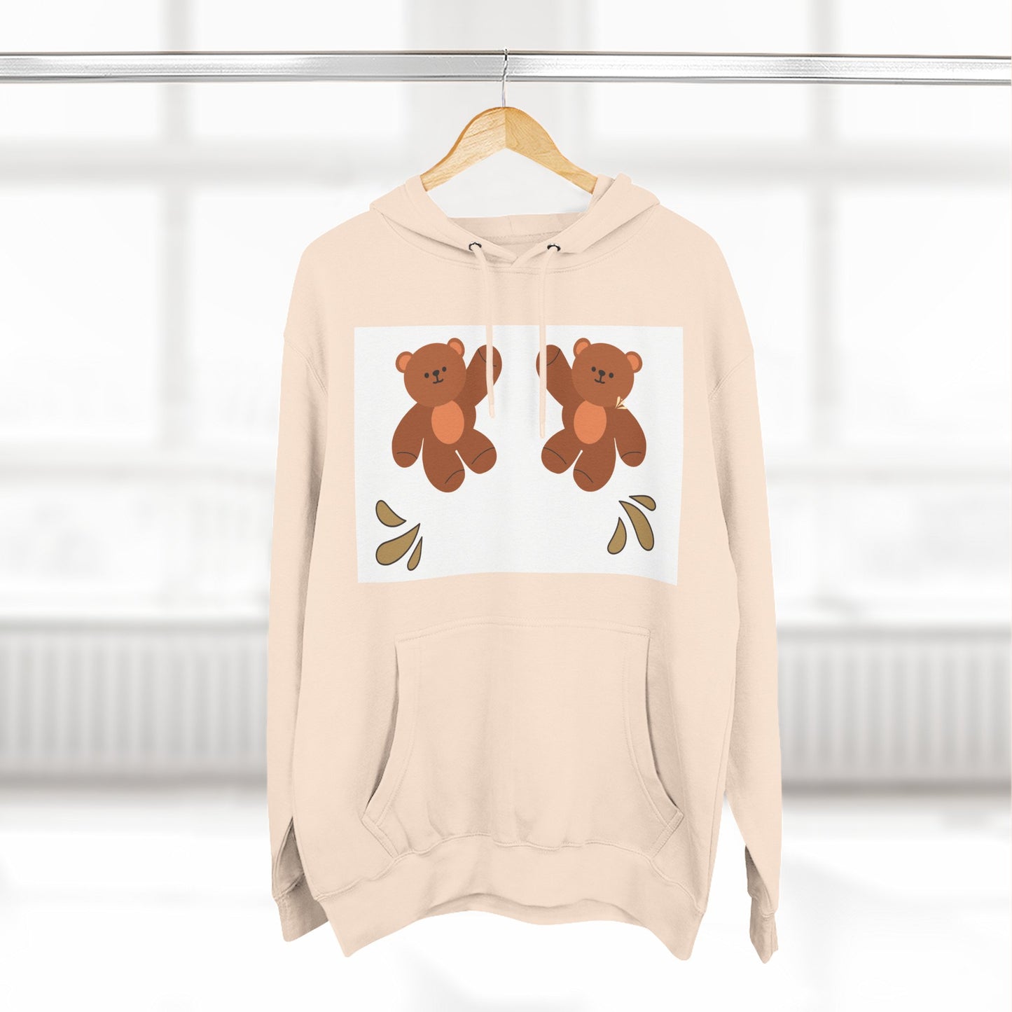 Cute Bear Fleece Hoodie | Cozy Unisex Fashion, Playful Sweatshirt, Perfect Gift, Casual Wear, Everyday Comfort, Holiday Style