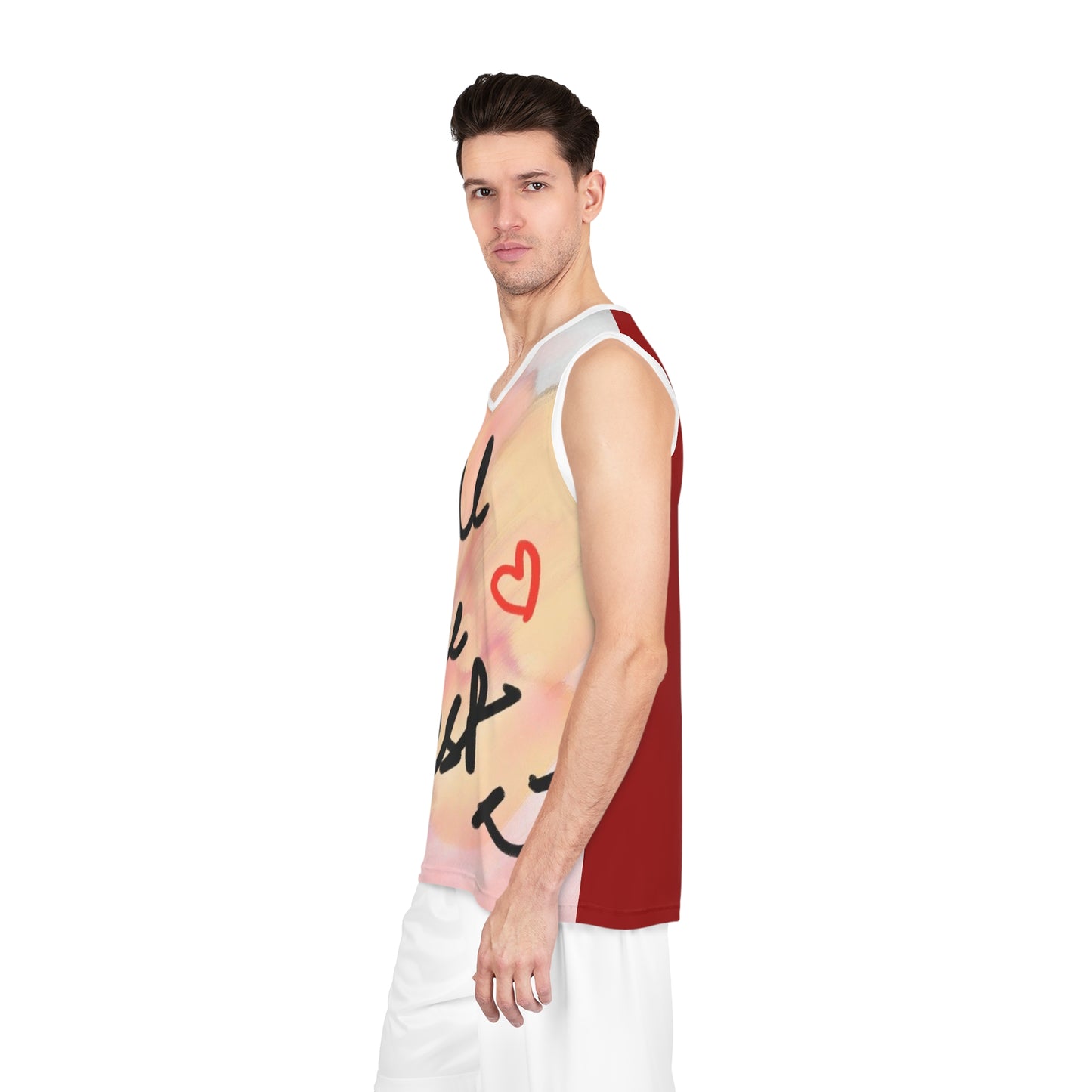 Colorful Basketball Jersey with Inspirational Design, Sport Jersey, AOP Tank, Activewear Gift, Men's Basketball Top, Sports Apparel