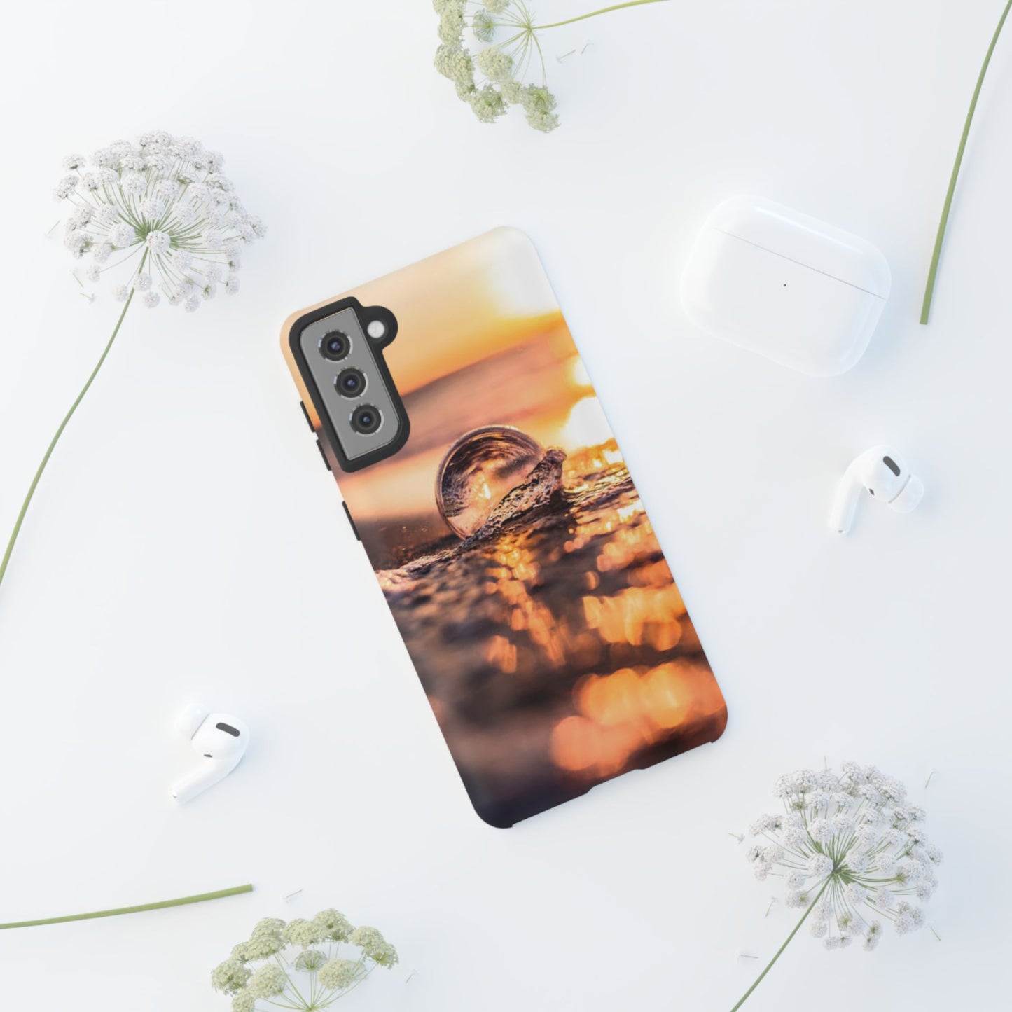 Sunset Bubble Phone Case, Tough Cases, Beach Lover Gift, Summer Vibes, Cell Phone Accessories, Unique Design, Nature Photography