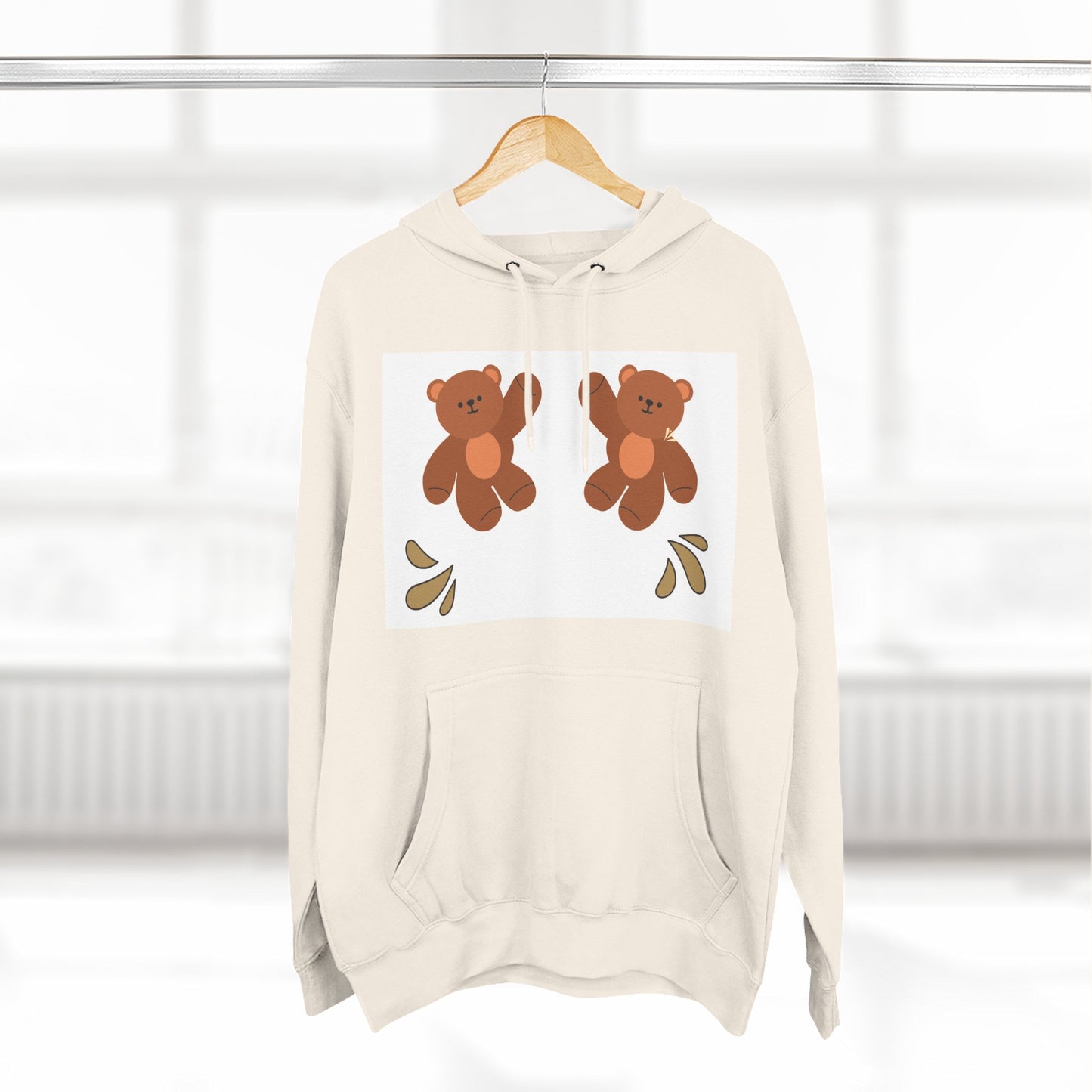 Cute Bear Fleece Hoodie | Cozy Unisex Fashion, Playful Sweatshirt, Perfect Gift, Casual Wear, Everyday Comfort, Holiday Style