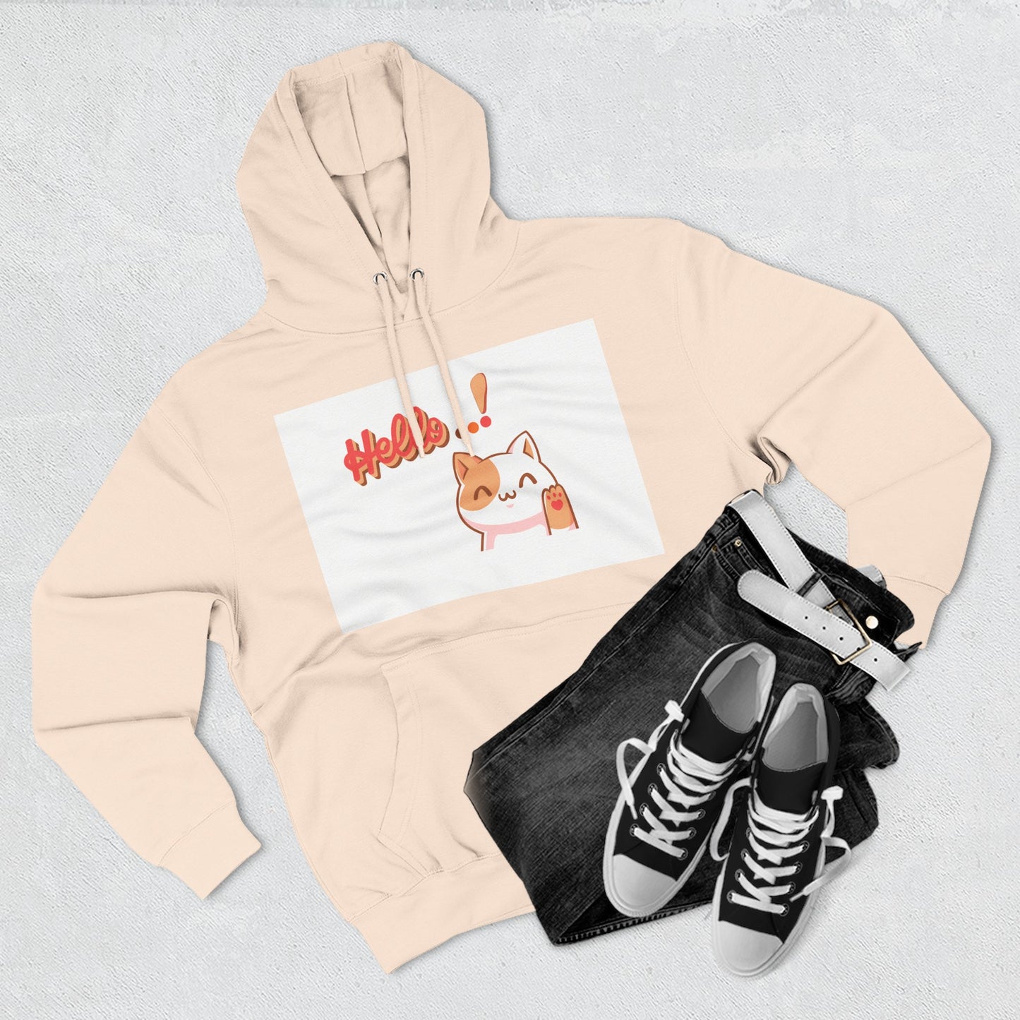 Cute Cat Hoodie with Motivational Design - Perfect Gift for Cat Lovers, Cozy Fleece Hoodie for Any Occasion, Stylish Streetwear