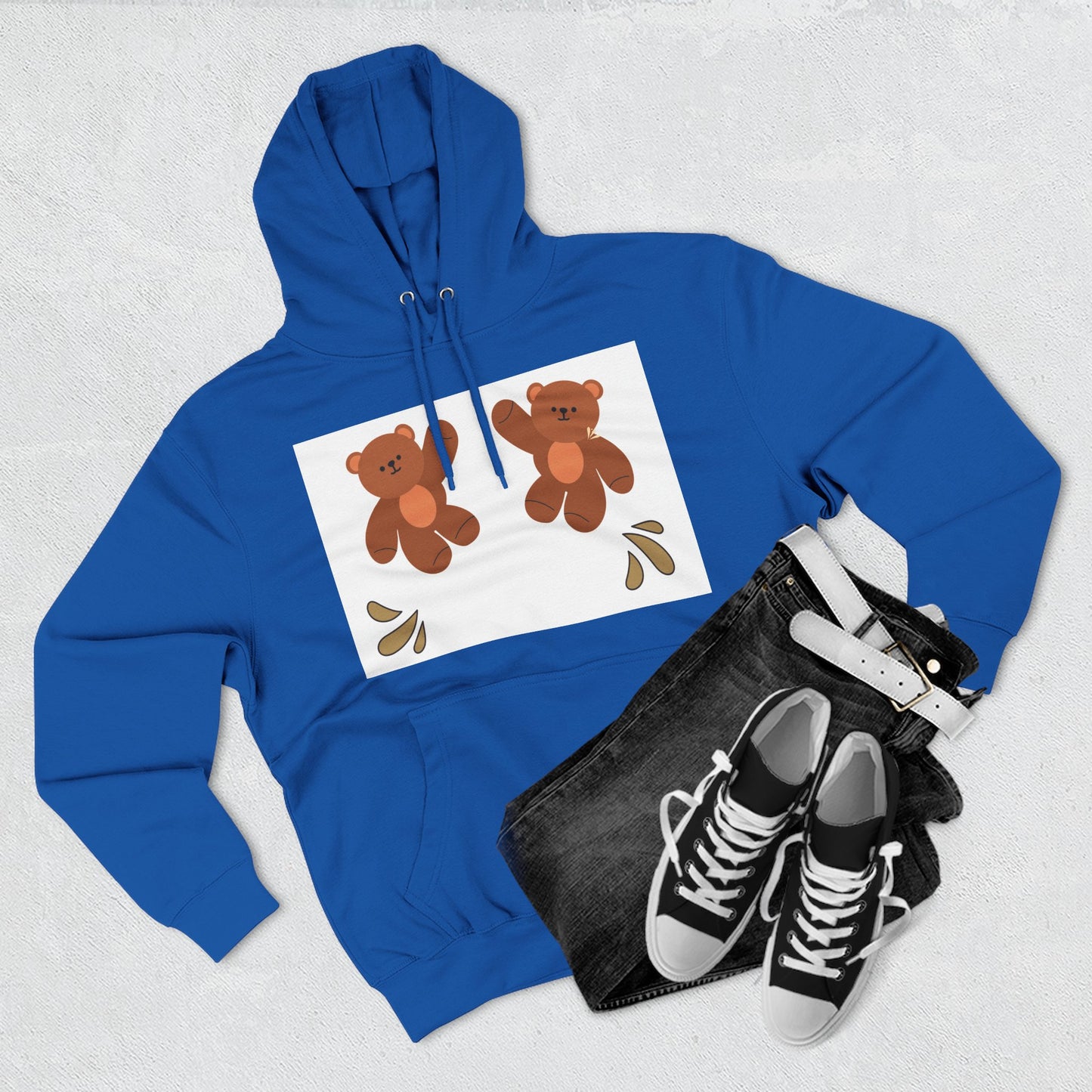 Cute Bear Fleece Hoodie | Cozy Unisex Fashion, Playful Sweatshirt, Perfect Gift, Casual Wear, Everyday Comfort, Holiday Style