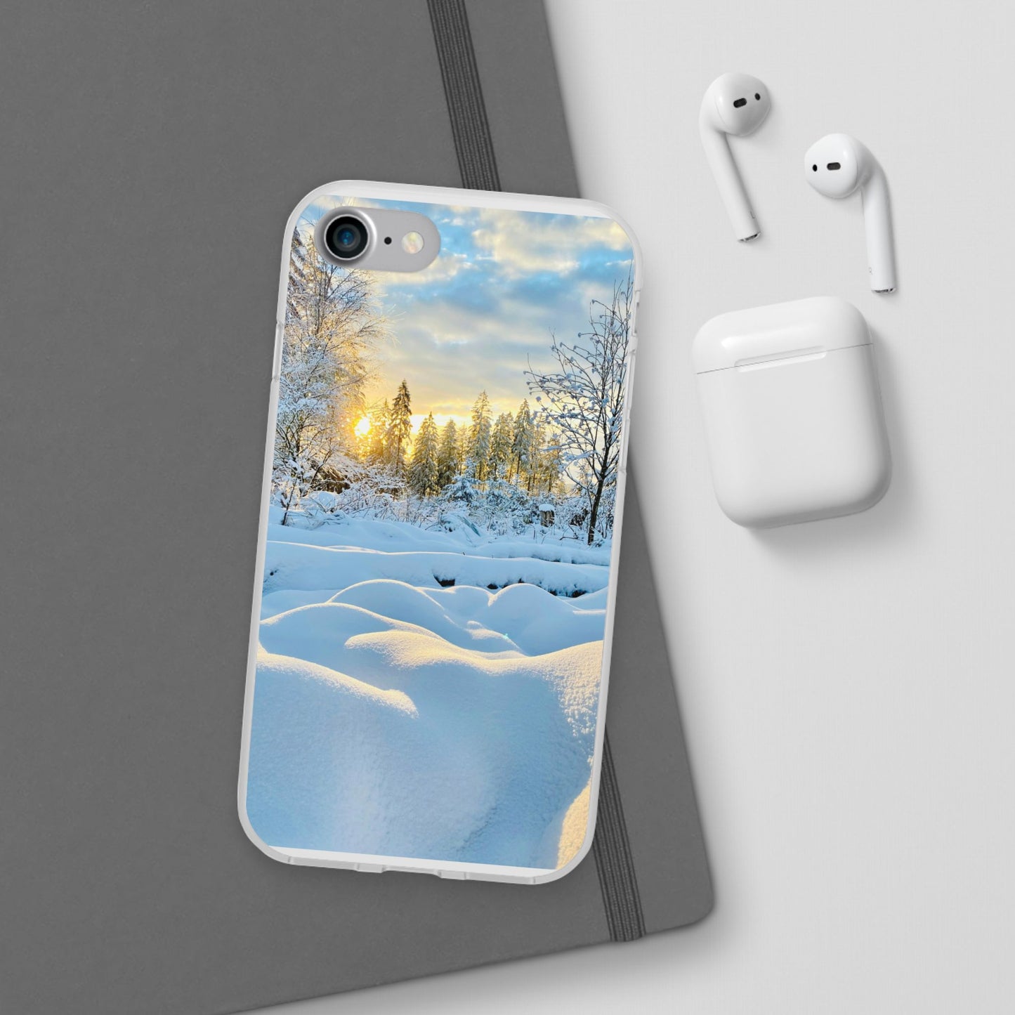 Winter Landscape Flexi Cases, Nature Phone Cover, Scenic Case, Holiday Gift, Seasonal Accessory, Outdoor Lover's Item