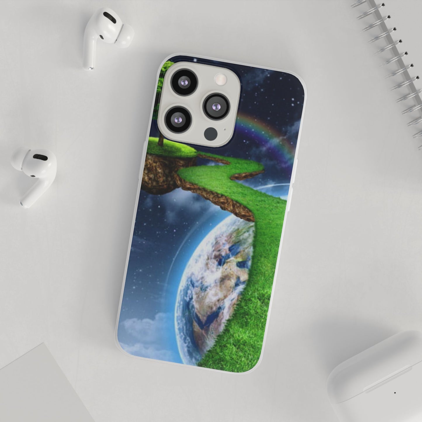 Dreamy Landscape Phone Case, Eco-Friendly Cell Phone Cover, Nature Inspired Gift, Aesthetic Mobile Case, Vibrant Rainbow Design