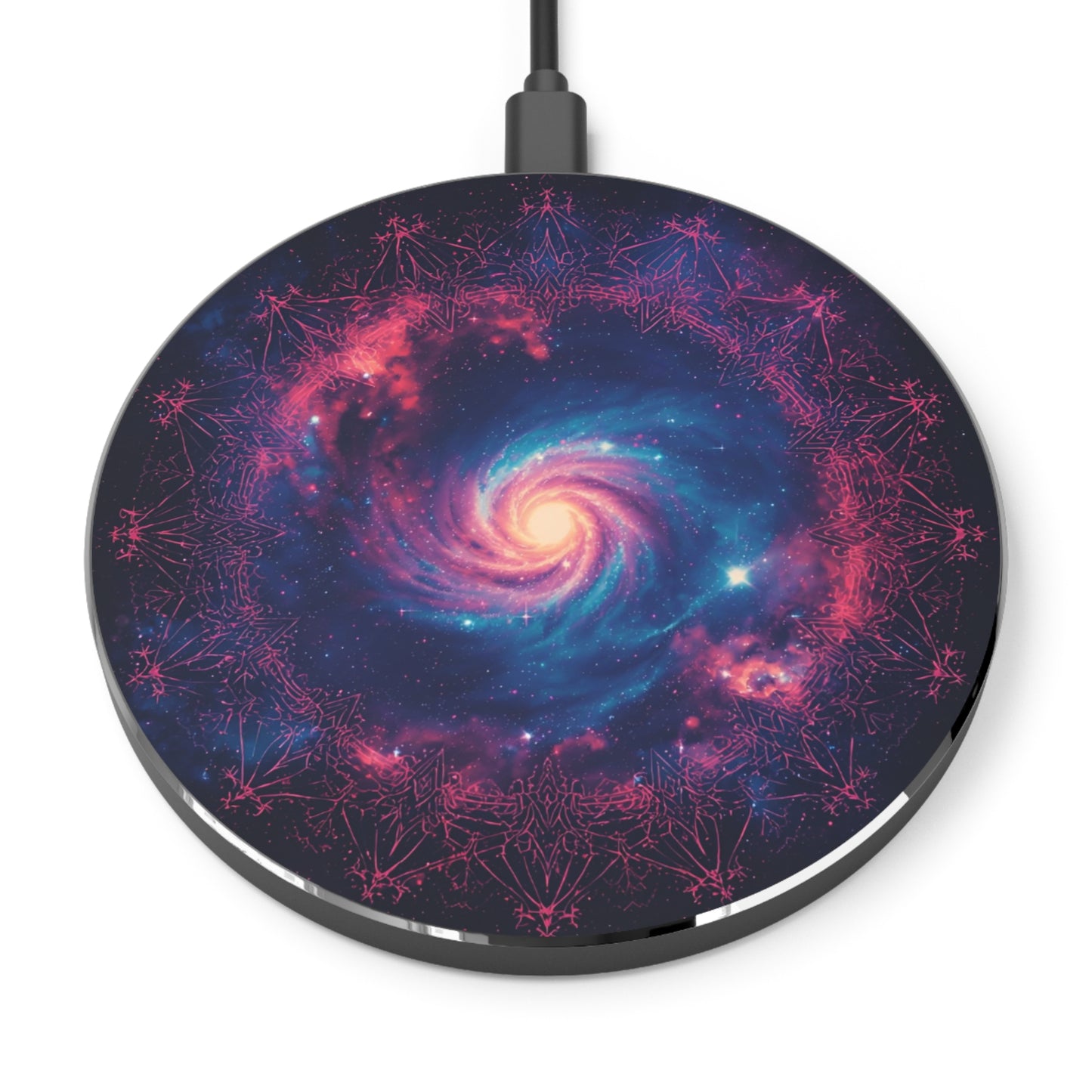 Galaxy-Themed Wireless Charger, Cosmic Phone Pad, Unique Charging Station, Space Decor, Gift for Tech Lovers