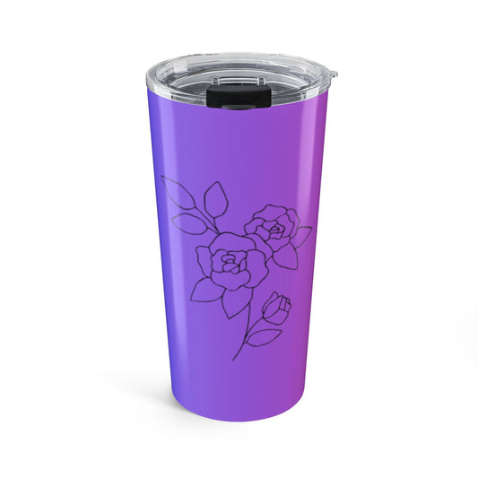 Vibrant Floral Tumbler, 20oz Travel Mug, Colorful Drinkware, Gift for Her, Coffee Cup, Floral Design, Summer Accessory