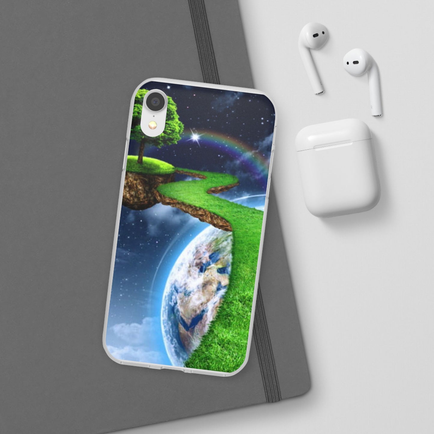 Dreamy Landscape Phone Case, Eco-Friendly Cell Phone Cover, Nature Inspired Gift, Aesthetic Mobile Case, Vibrant Rainbow Design
