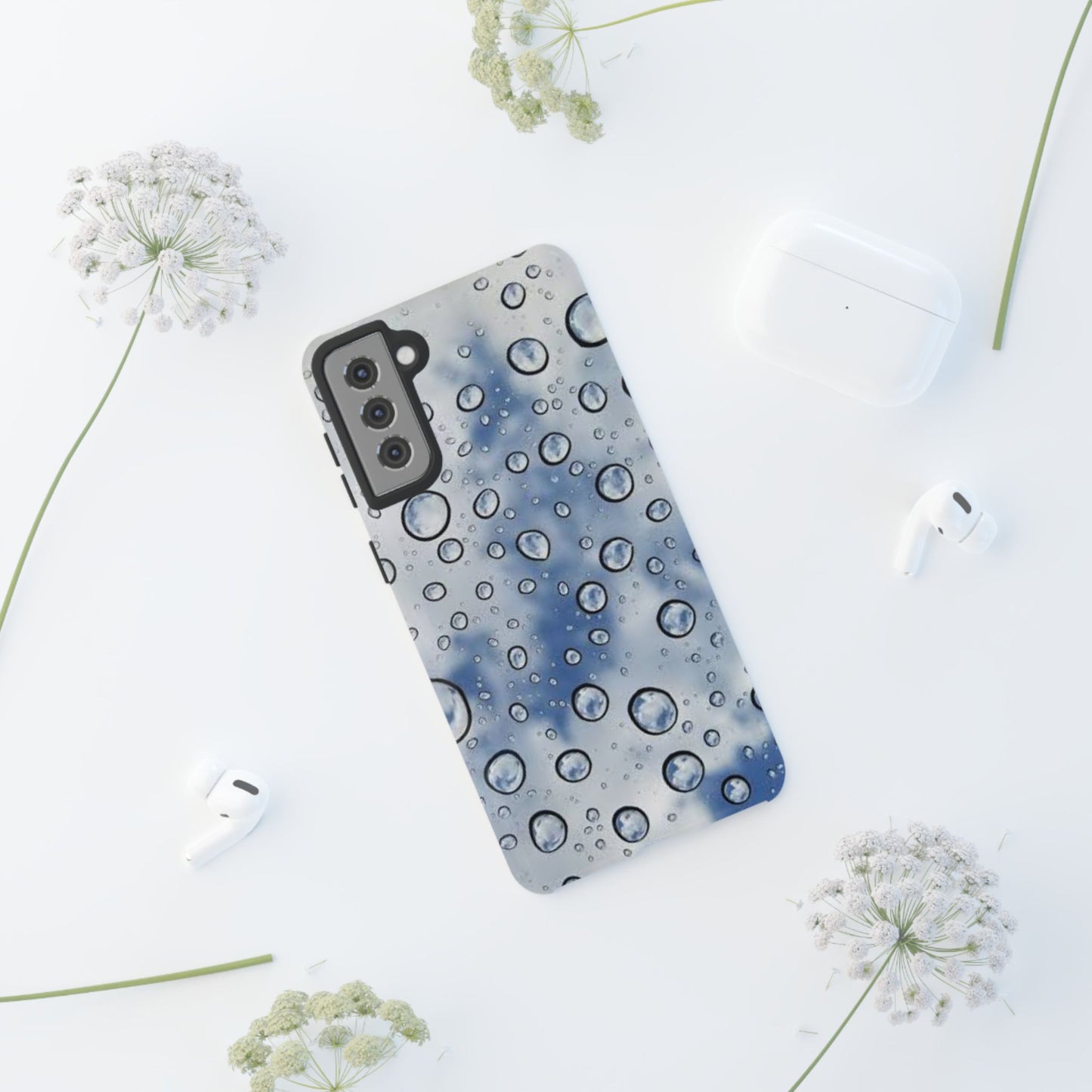 Blue Water Droplet Phone Case, Tough Cases for Protection, Stylish Cellphone Cover, Unique Gifts for Her, Durable and Trendy