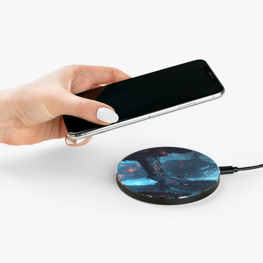 Futuristic Wireless Charger - Fast Charging Pad, Tech Gadget, Modern Home Decor, Geek Gift, Cyberpunk Desk Accessory