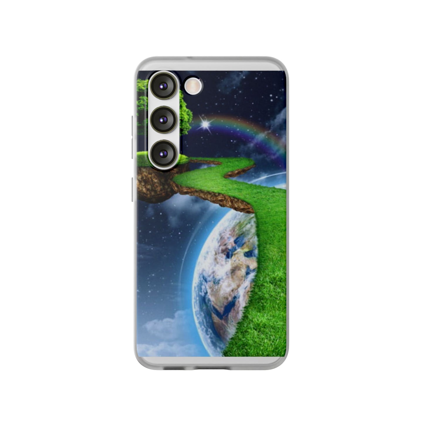 Dreamy Landscape Phone Case, Eco-Friendly Cell Phone Cover, Nature Inspired Gift, Aesthetic Mobile Case, Vibrant Rainbow Design