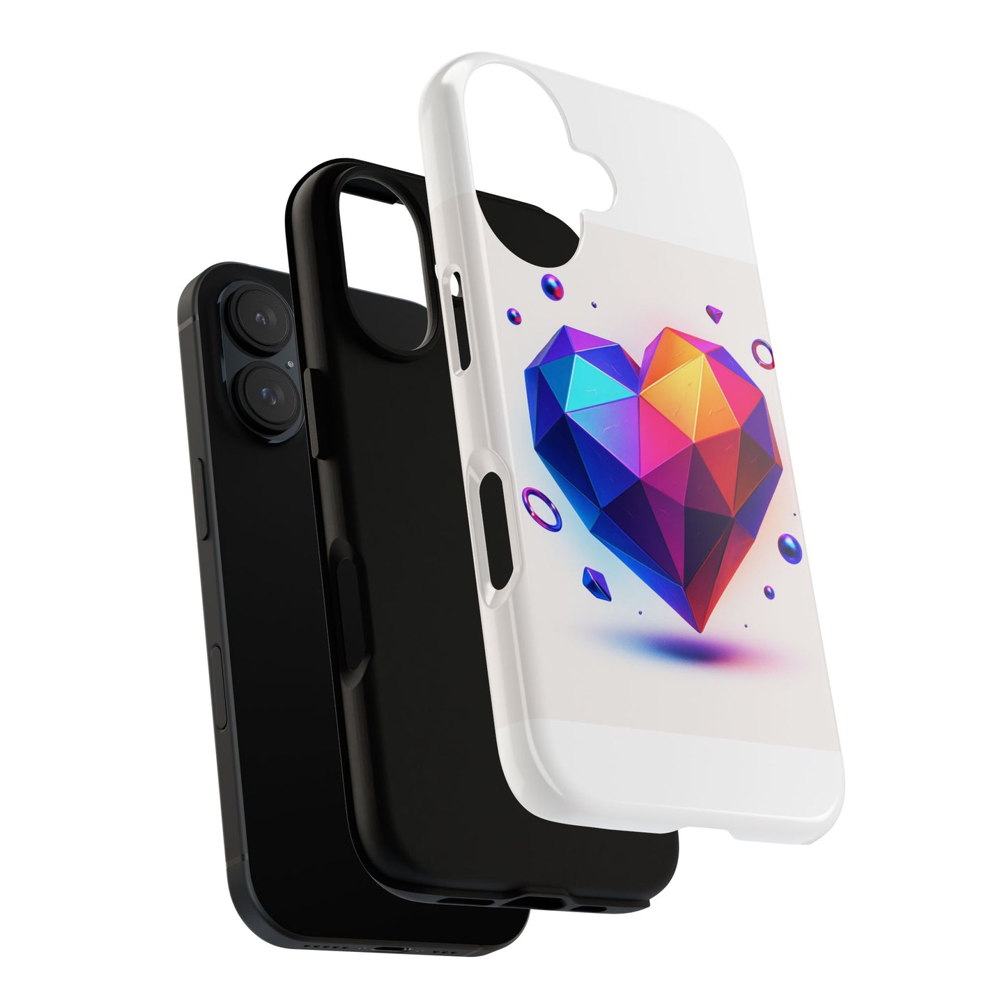 Vibrant Heart Phone Case, Tough Cases, Colorful Phone Cover, Unique Protector, Gift for Her, Cute Accessory