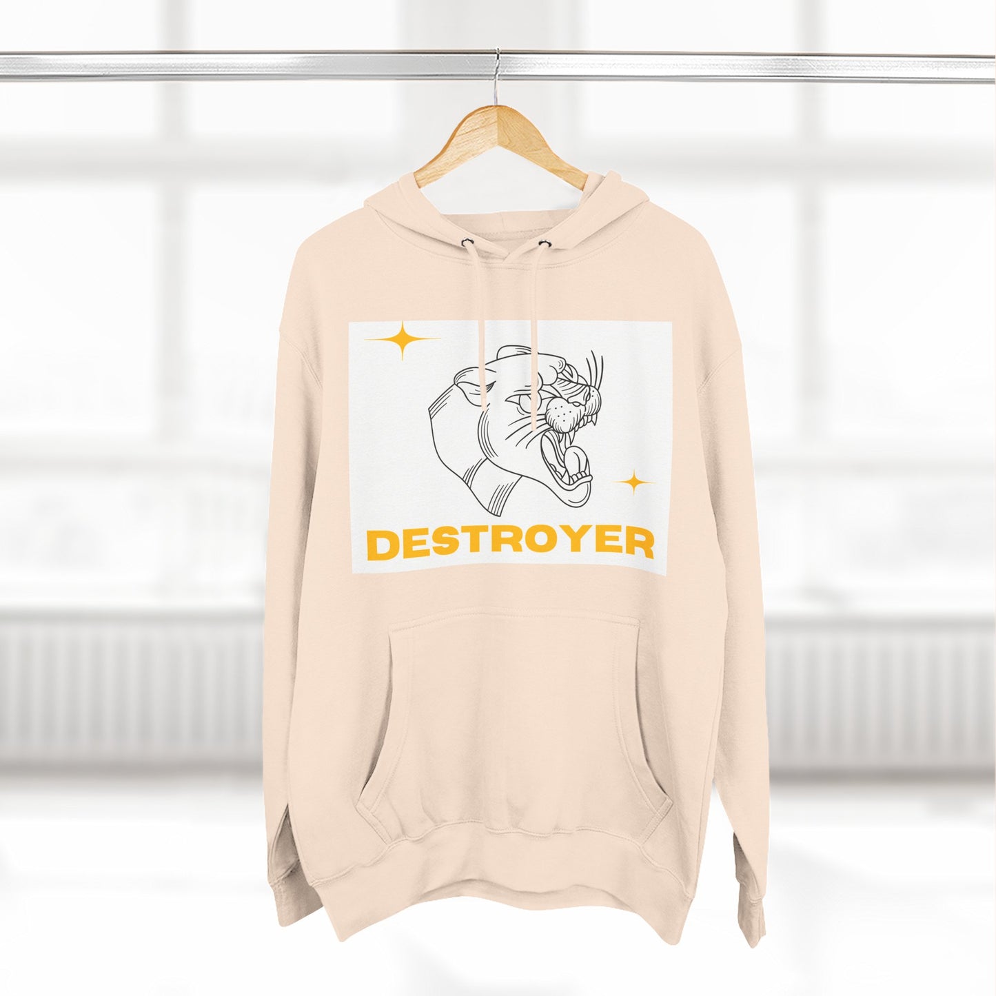 Three-Panel Fleece Hoodie with DESTROYER Design, Cozy Streetwear for Every Occasion, Perfect Gift for Friends, Fun Graphic Hoodie, [...]