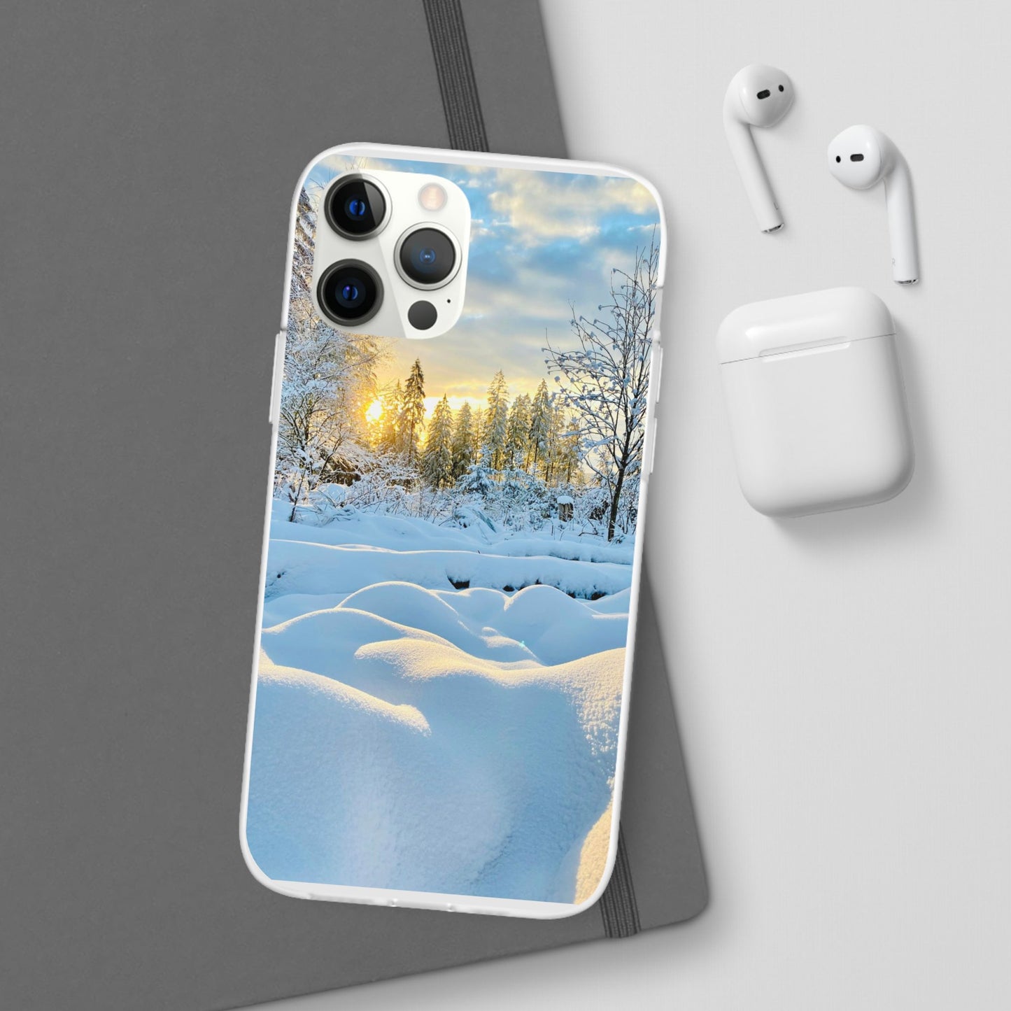Winter Landscape Flexi Cases, Nature Phone Cover, Scenic Case, Holiday Gift, Seasonal Accessory, Outdoor Lover's Item
