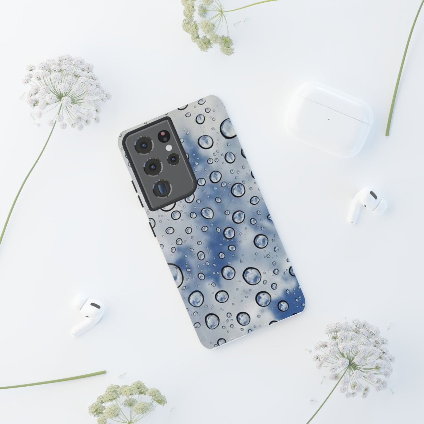 Blue Water Droplet Phone Case, Tough Cases for Protection, Stylish Cellphone Cover, Unique Gifts for Her, Durable and Trendy