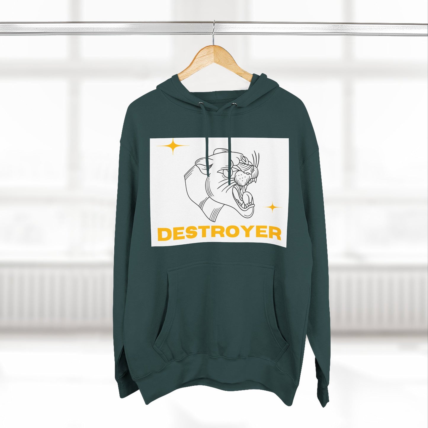 Three-Panel Fleece Hoodie with DESTROYER Design, Cozy Streetwear for Every Occasion, Perfect Gift for Friends, Fun Graphic Hoodie, [...]