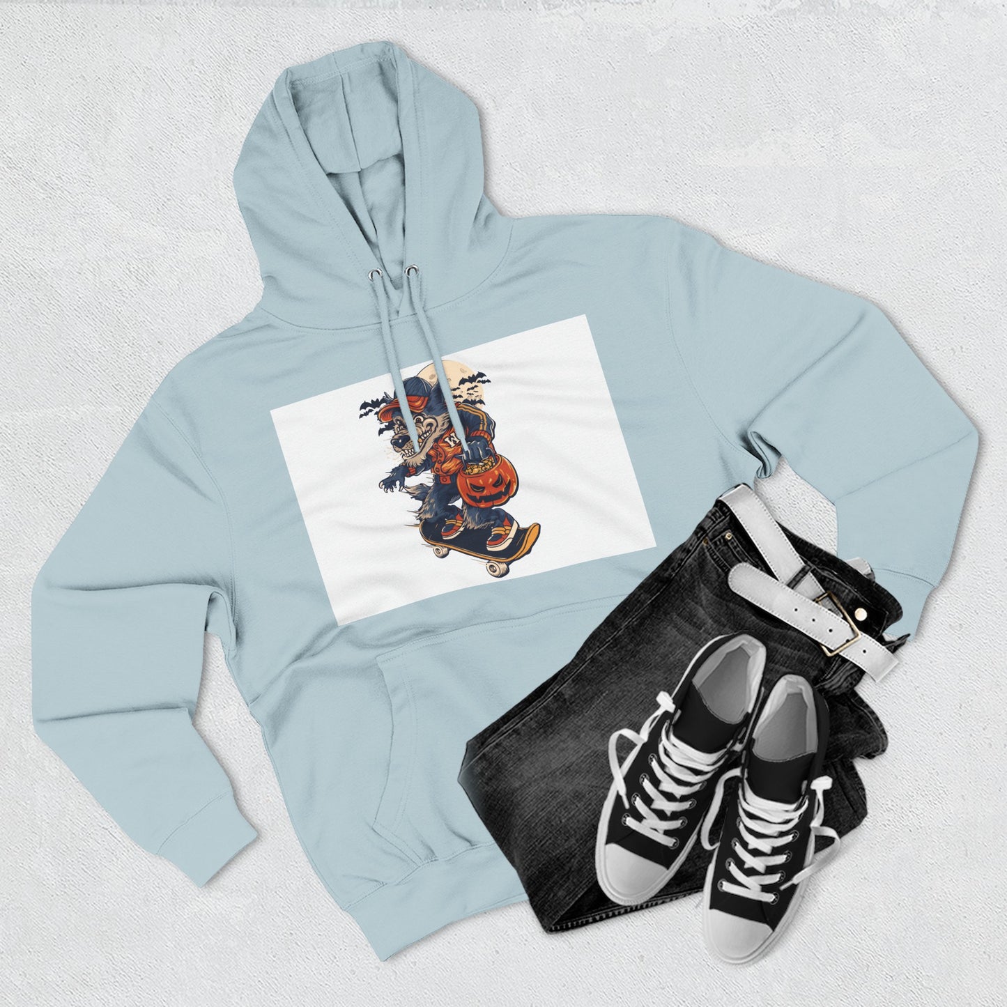 Fleece Hoodie with Halloween Design, Cozy Sweatshirt, Fall Fashion, Gift for Her, Casual Layering