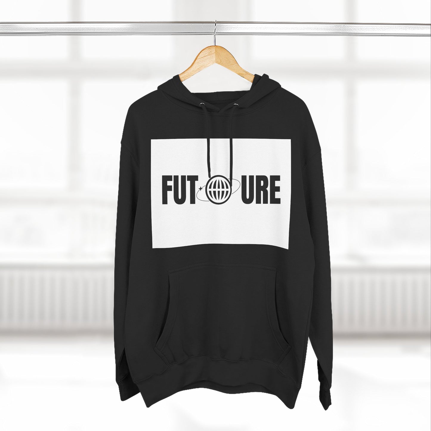 Futuristic Three-Panel Fleece Hoodie, Cozy Fashion, Streetwear Style, Gift for Trendsetters, Everyday Comfort