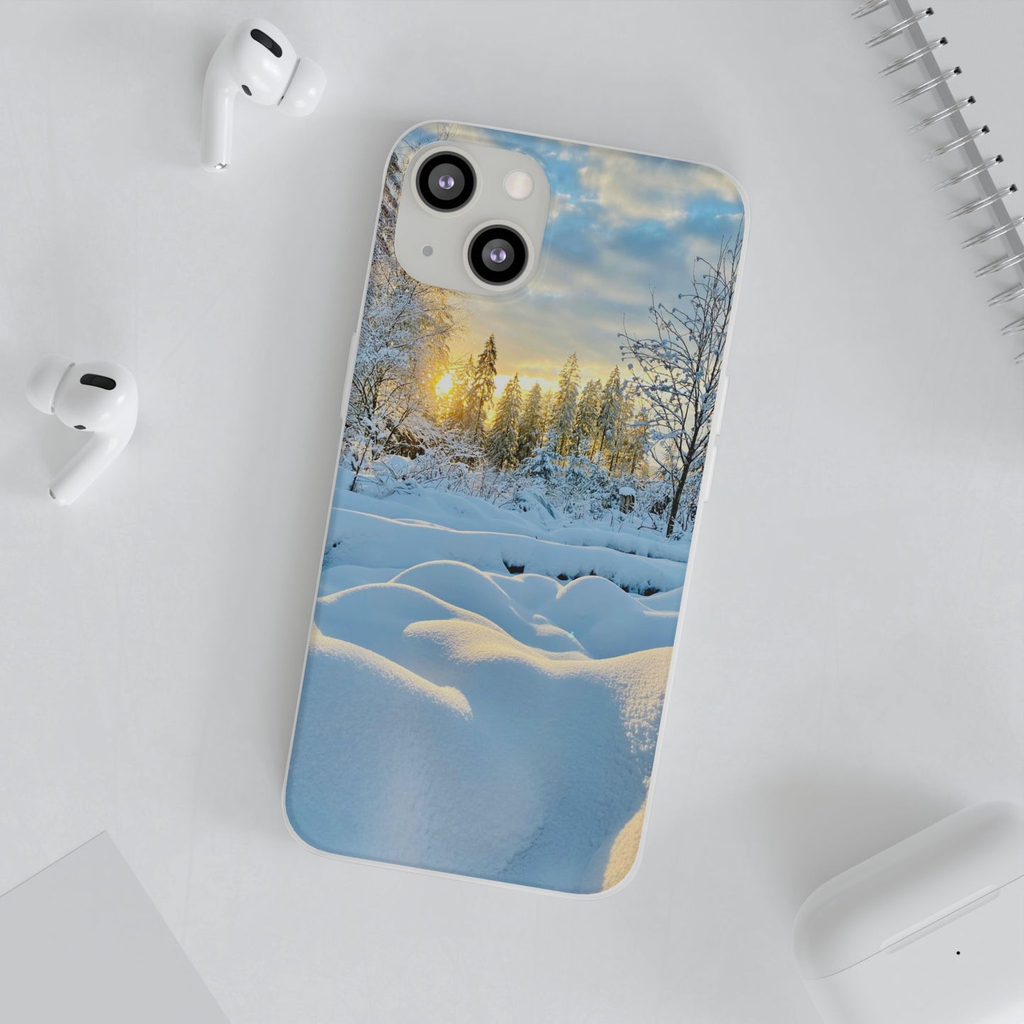 Winter Landscape Flexi Cases, Nature Phone Cover, Scenic Case, Holiday Gift, Seasonal Accessory, Outdoor Lover's Item