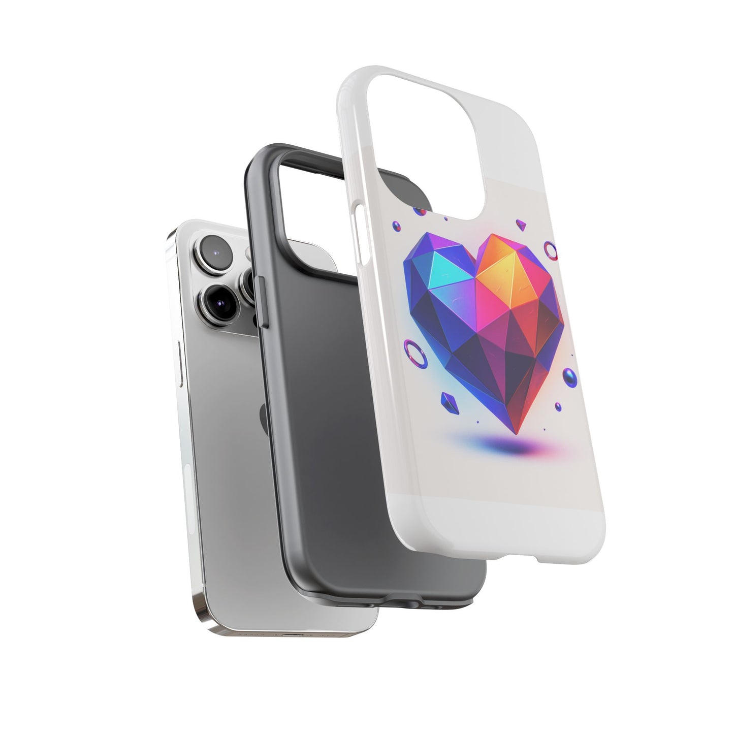 Vibrant Heart Phone Case, Tough Cases, Colorful Phone Cover, Unique Protector, Gift for Her, Cute Accessory