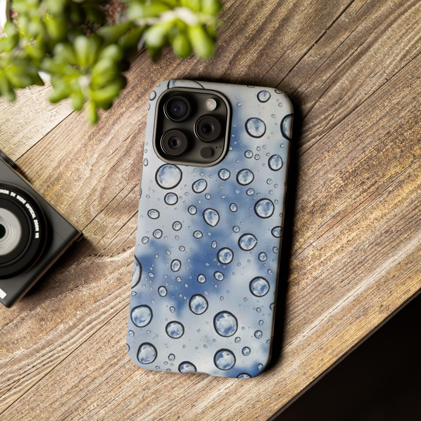 Blue Water Droplet Phone Case, Tough Cases for Protection, Stylish Cellphone Cover, Unique Gifts for Her, Durable and Trendy