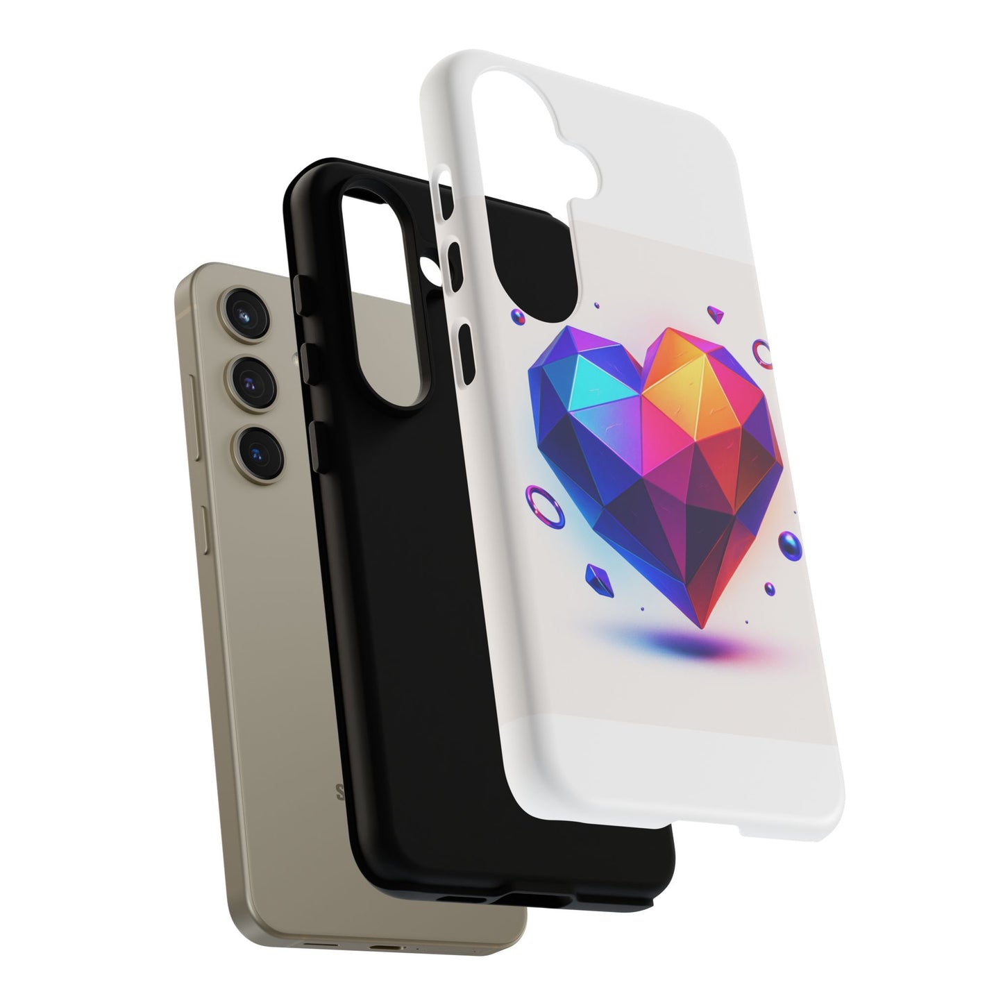 Vibrant Heart Phone Case, Tough Cases, Colorful Phone Cover, Unique Protector, Gift for Her, Cute Accessory