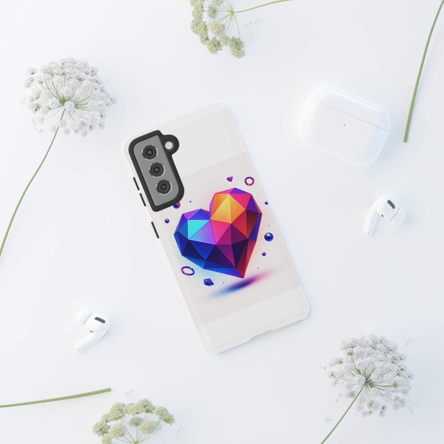 Vibrant Heart Phone Case, Tough Cases, Colorful Phone Cover, Unique Protector, Gift for Her, Cute Accessory