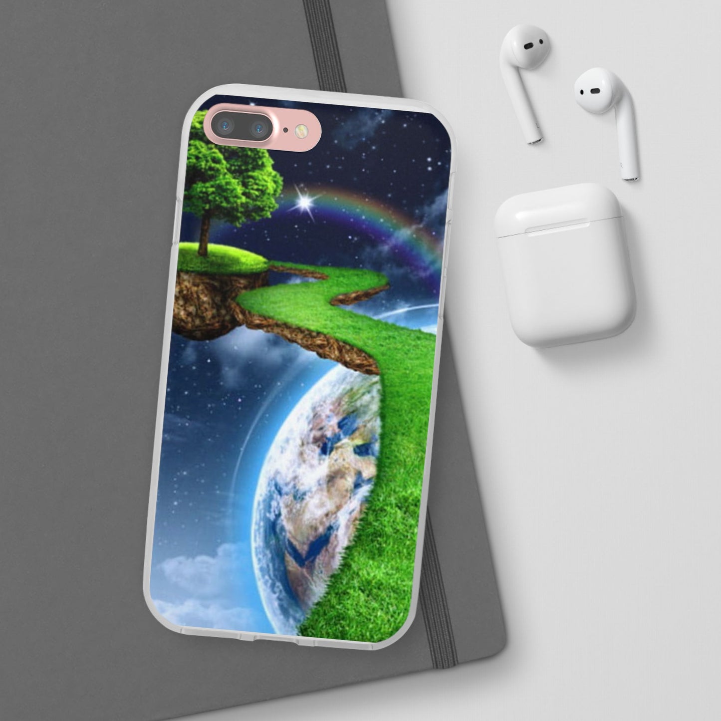 Dreamy Landscape Phone Case, Eco-Friendly Cell Phone Cover, Nature Inspired Gift, Aesthetic Mobile Case, Vibrant Rainbow Design