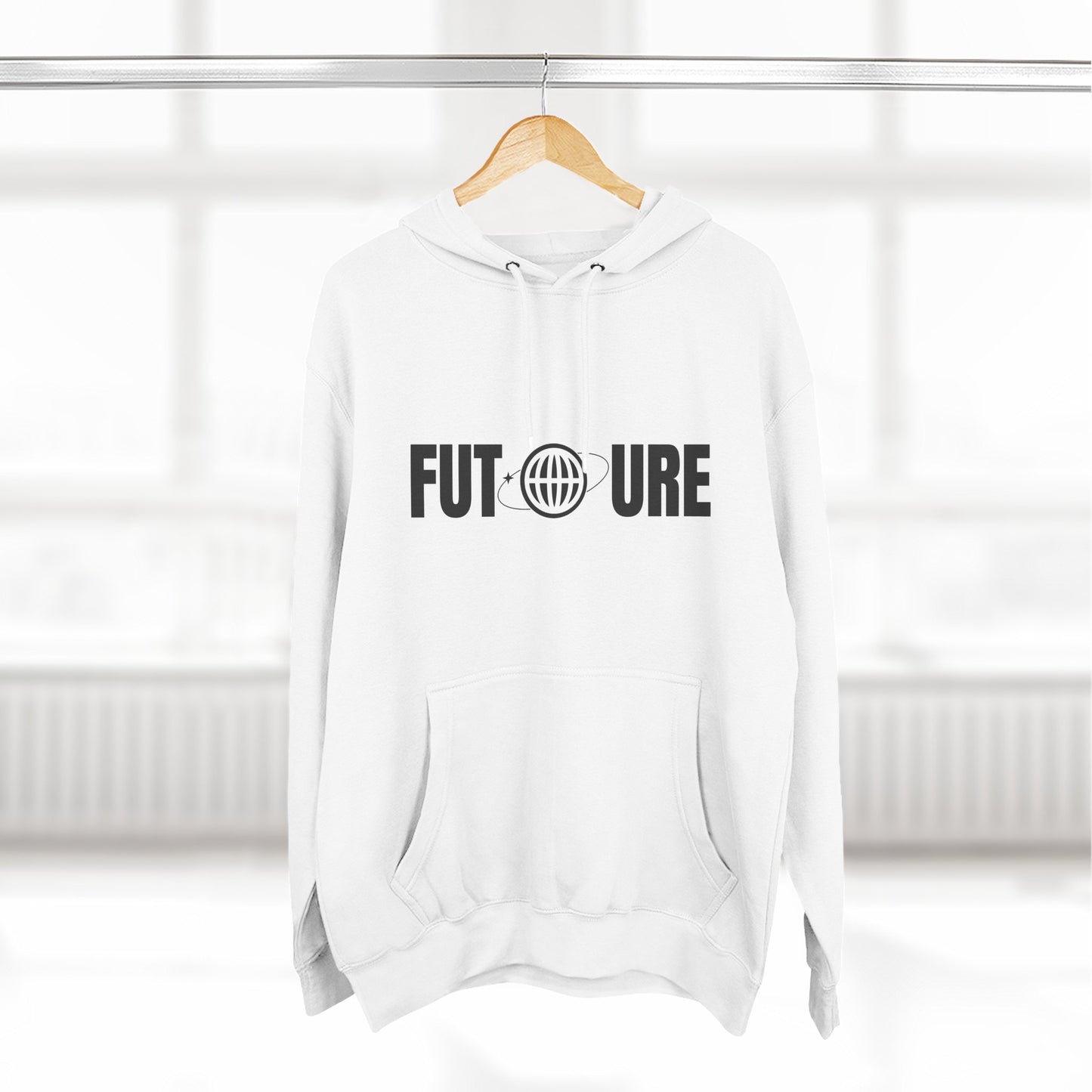 Futuristic Three-Panel Fleece Hoodie, Cozy Fashion, Streetwear Style, Gift for Trendsetters, Everyday Comfort