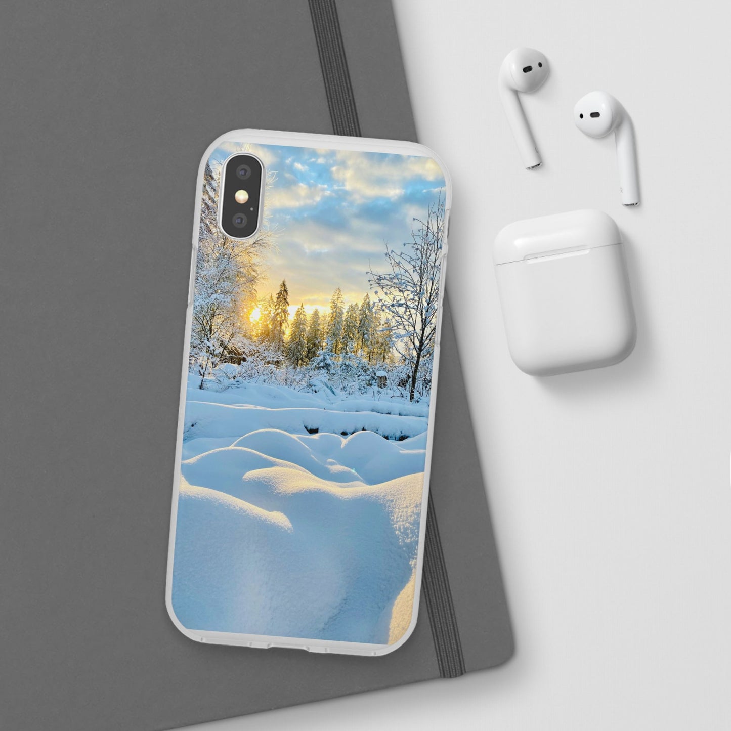 Winter Landscape Flexi Cases, Nature Phone Cover, Scenic Case, Holiday Gift, Seasonal Accessory, Outdoor Lover's Item