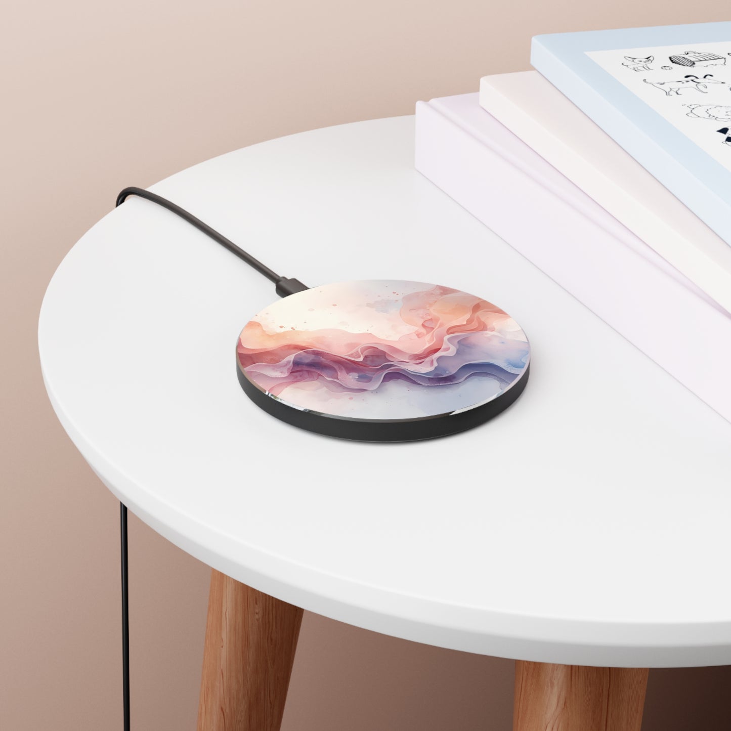 Elegant Wireless Charger, Fast Charging Pad, Home Decor, Gift for Tech Lovers, Modern Office Accessory, Abstract Design