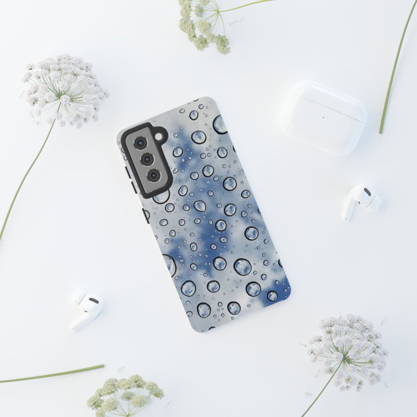 Blue Water Droplet Phone Case, Tough Cases for Protection, Stylish Cellphone Cover, Unique Gifts for Her, Durable and Trendy
