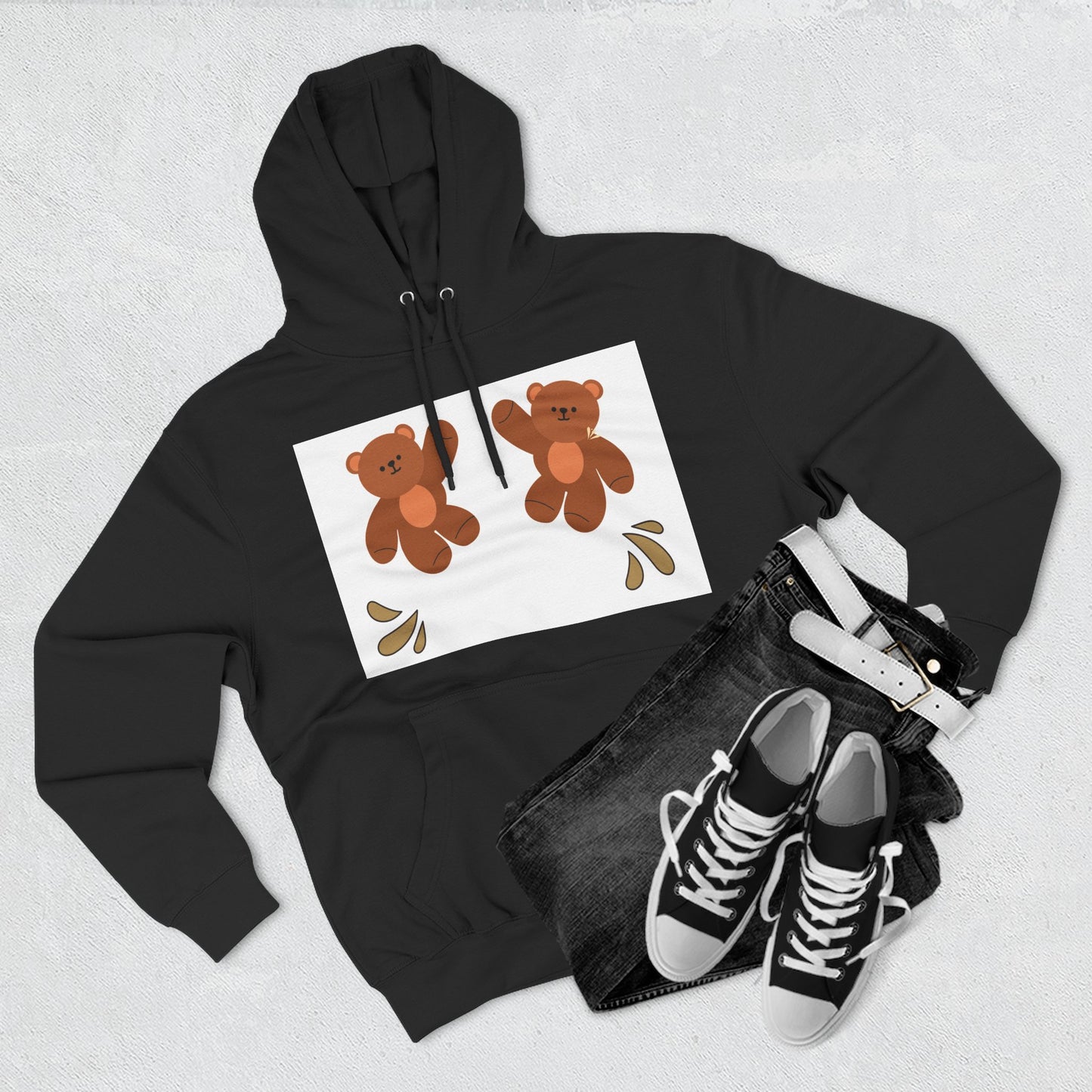 Cute Bear Fleece Hoodie | Cozy Unisex Fashion, Playful Sweatshirt, Perfect Gift, Casual Wear, Everyday Comfort, Holiday Style