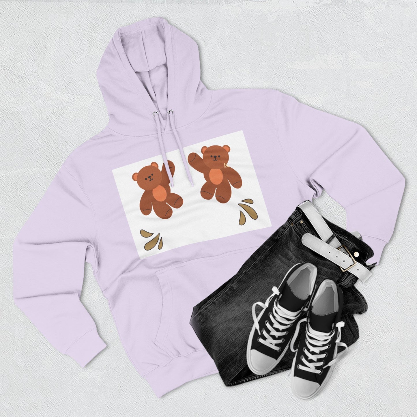Cute Bear Fleece Hoodie | Cozy Unisex Fashion, Playful Sweatshirt, Perfect Gift, Casual Wear, Everyday Comfort, Holiday Style