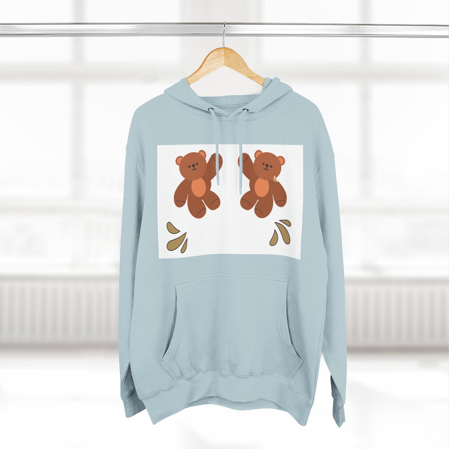 Cute Bear Fleece Hoodie | Cozy Unisex Fashion, Playful Sweatshirt, Perfect Gift, Casual Wear, Everyday Comfort, Holiday Style