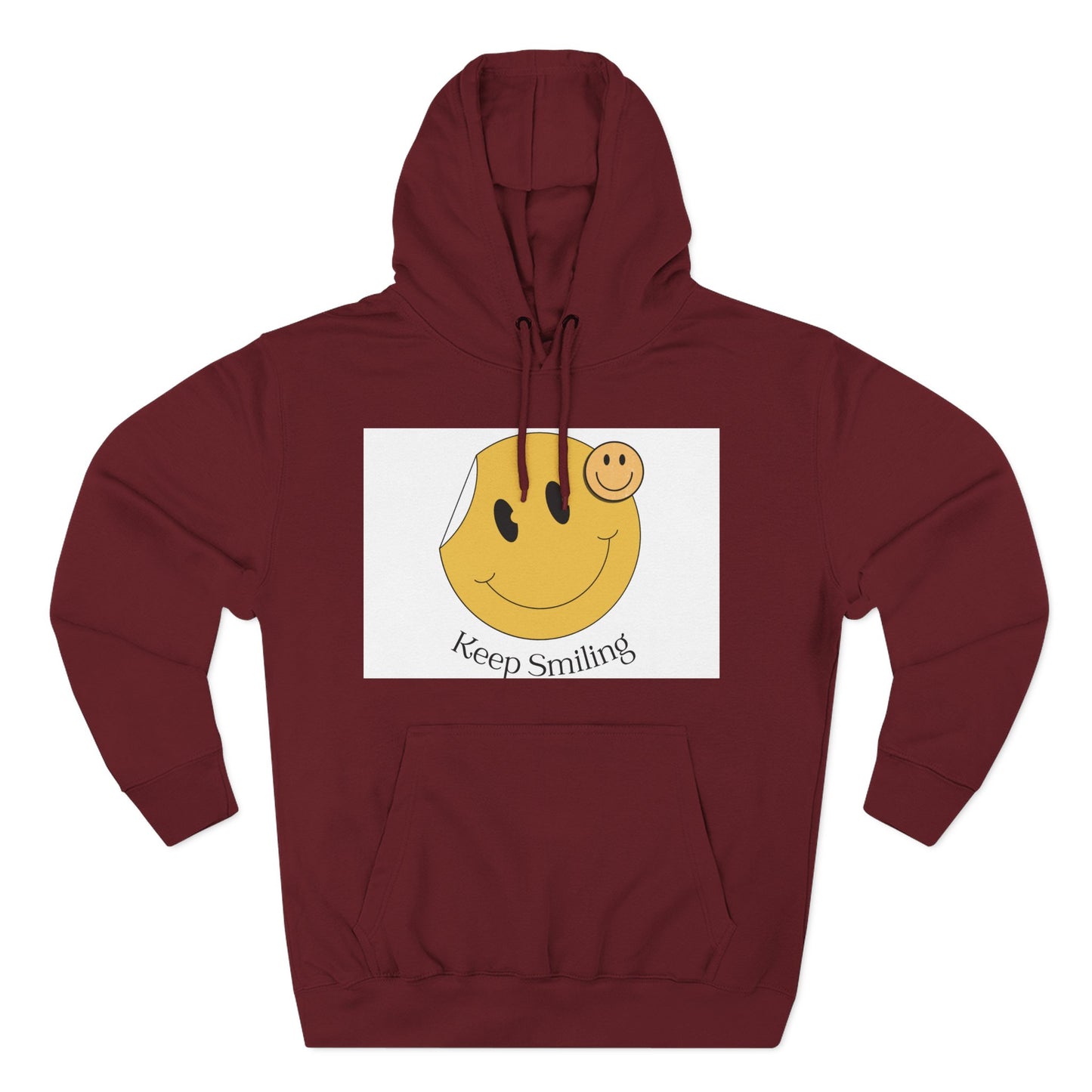 Happy Vibes Fleece Hoodie, Cozy Gift, Keep Smiling Hoodie, Casual Wear, Trendy Sweatshirt, Unisex Fashion