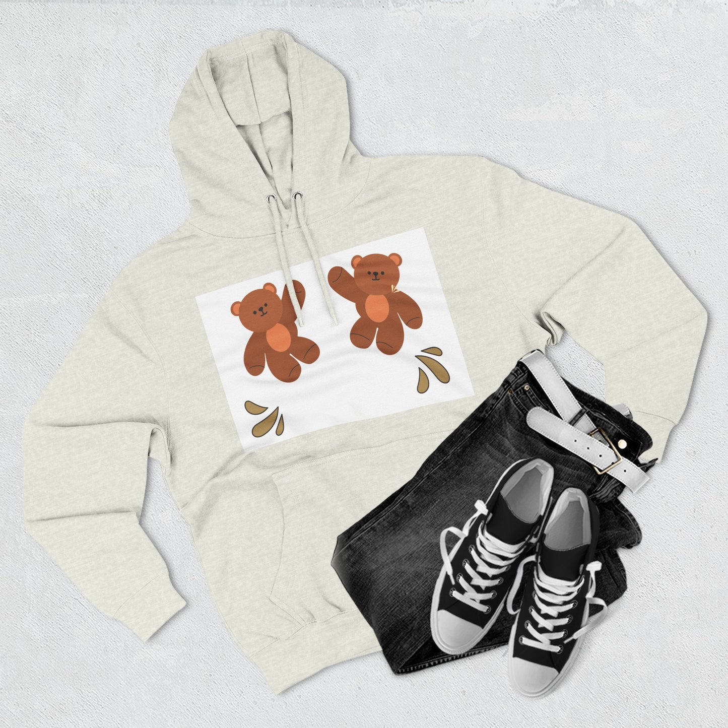 Cute Bear Fleece Hoodie | Cozy Unisex Fashion, Playful Sweatshirt, Perfect Gift, Casual Wear, Everyday Comfort, Holiday Style