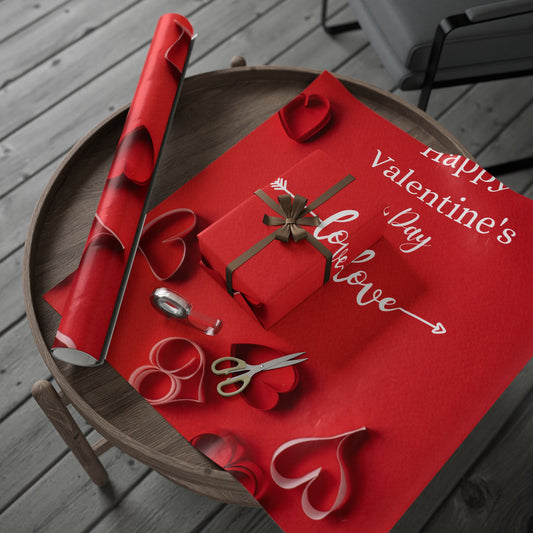 Valentine's Day Wrapping Paper, Romantic Gift Wrap, Heart Pattern Paper, Holiday Gift Wrapping, Seasonal Wraps