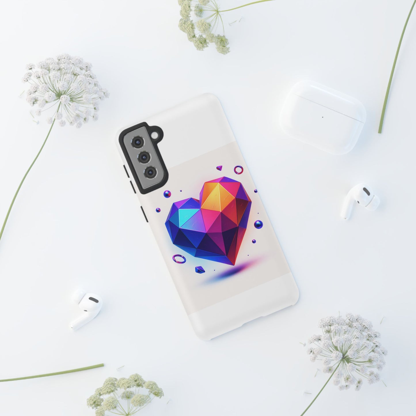 Vibrant Heart Phone Case, Tough Cases, Colorful Phone Cover, Unique Protector, Gift for Her, Cute Accessory