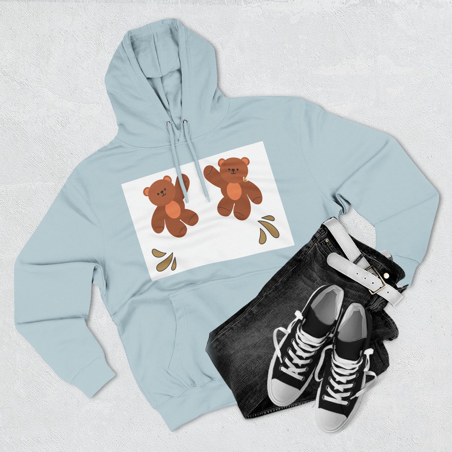 Cute Bear Fleece Hoodie | Cozy Unisex Fashion, Playful Sweatshirt, Perfect Gift, Casual Wear, Everyday Comfort, Holiday Style